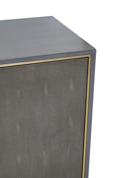 Oxford Grey Shagreen Effect Three Drawer Sideboard