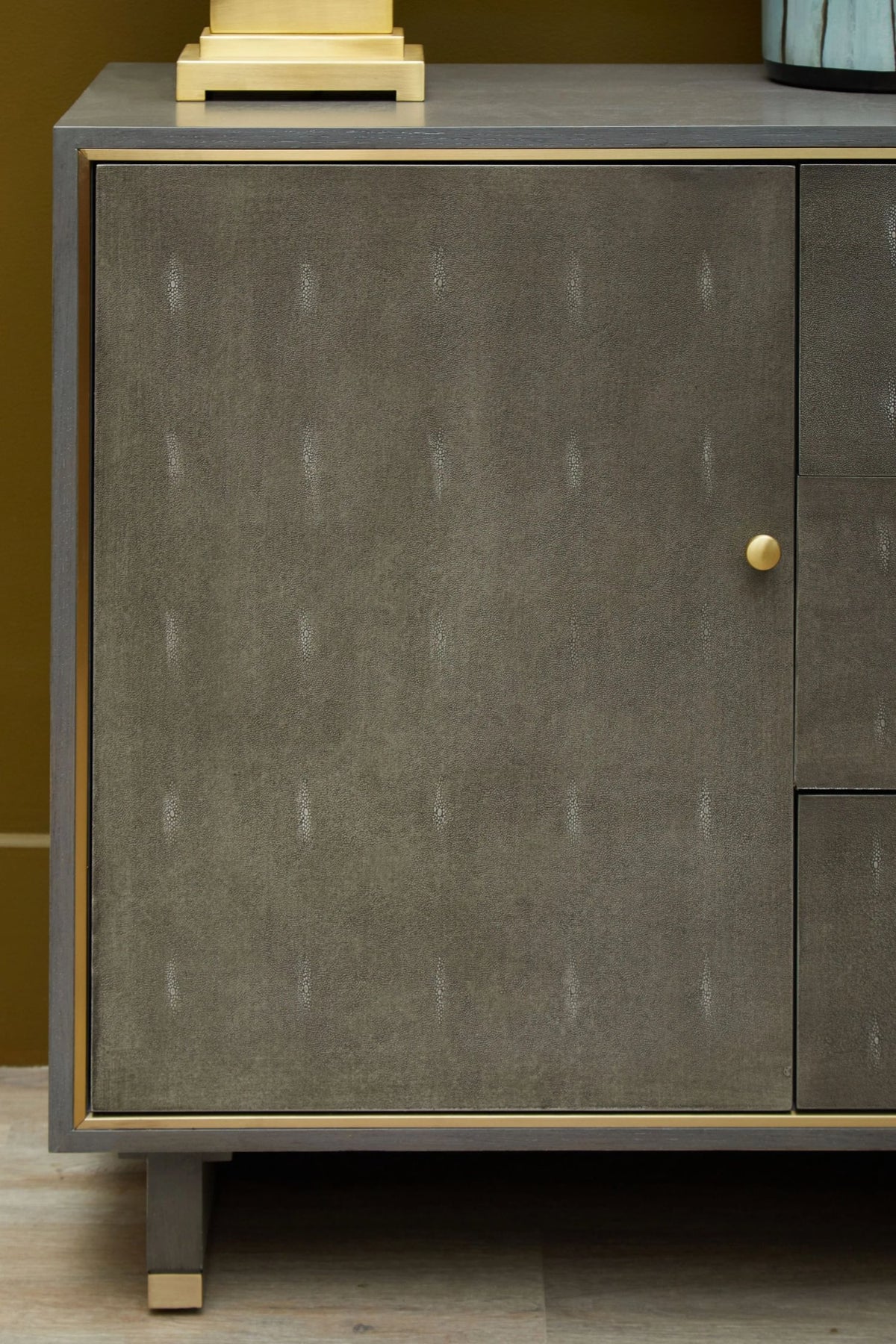 Oxford Grey Shagreen Effect Three Drawer Sideboard
