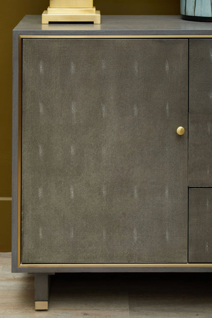 Oxford Grey Shagreen Effect Three Drawer Sideboard