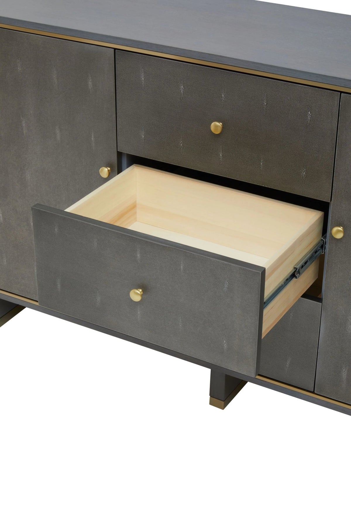 Oxford Grey Shagreen Effect Three Drawer Sideboard