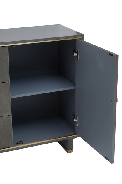 Oxford Grey Shagreen Effect Three Drawer Sideboard