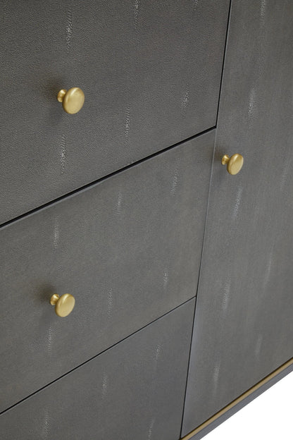 Oxford Grey Shagreen Effect Three Drawer Sideboard