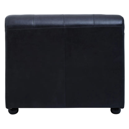 Bath Antique Black Leather Modular Chaise Sofa (right-hand)