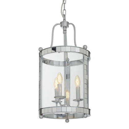 Vienna 3 Bulb Chrome and Glass Pendant Light