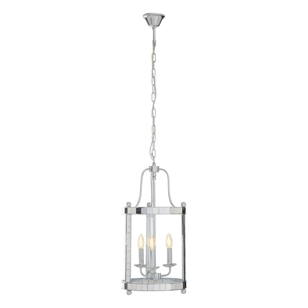 Vienna 3 Bulb Chrome and Glass Pendant Light