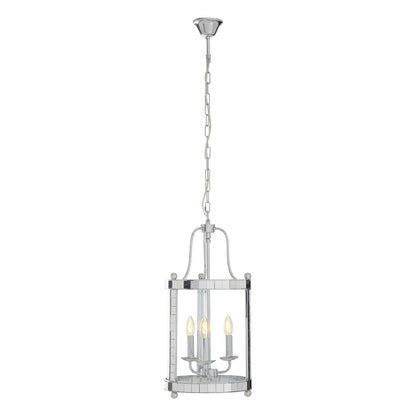 Vienna 3 Bulb Chrome and Glass Pendant Light