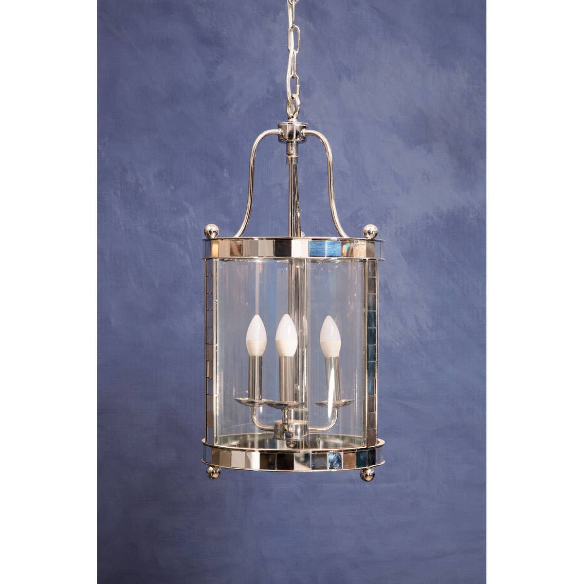 Vienna 3 Bulb Chrome and Glass Pendant Light