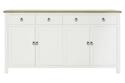 Granada White Sideboard with Oak Wood Top
