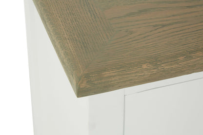 Granada White Sideboard with Oak Wood Top
