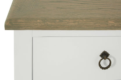 Granada White Sideboard with Oak Wood Top