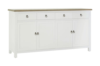 Granada White Sideboard with Oak Wood Top