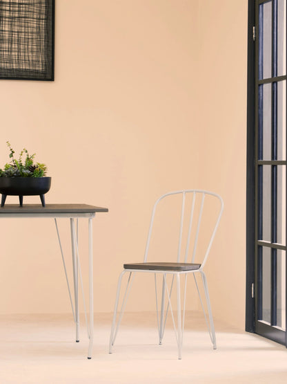 Madison Grey Metal and Elm Wood Dining Table