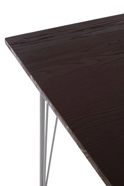 Madison Grey Metal and Elm Wood Dining Table