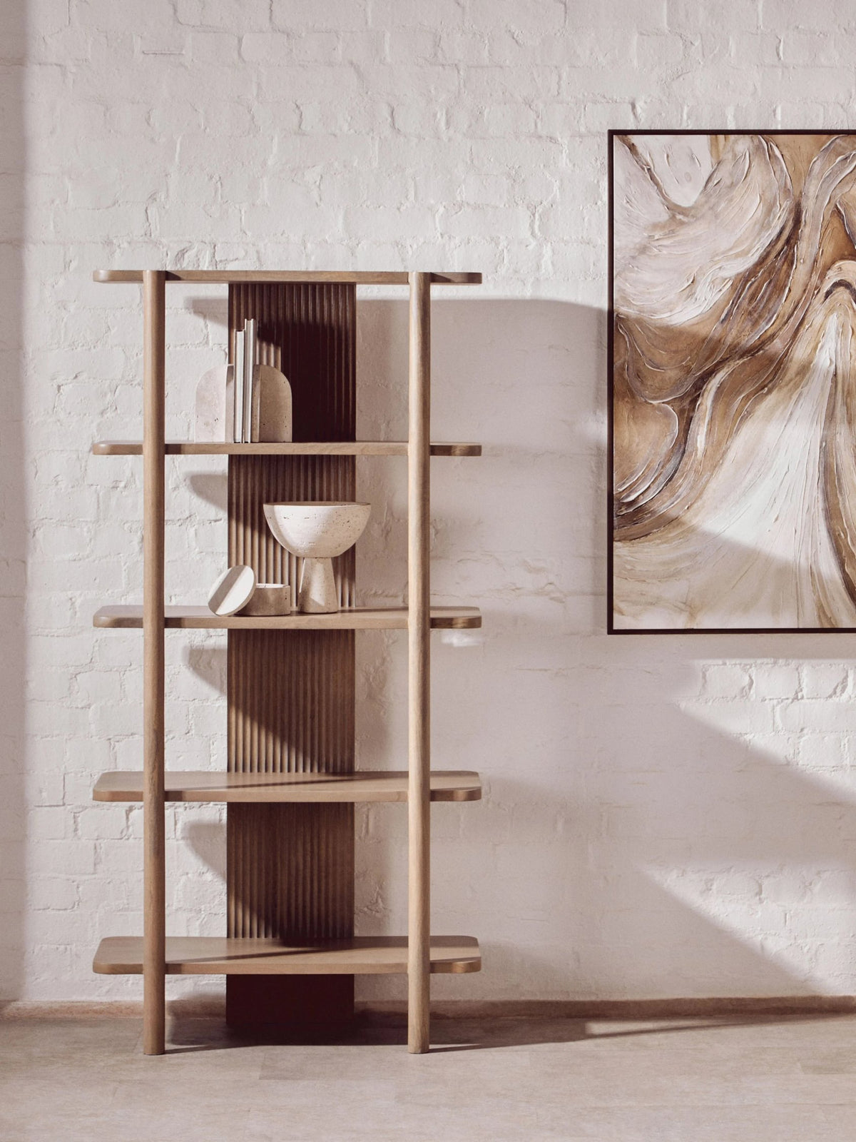 Stirling Five Tier Mango Wood Shelf Unit 