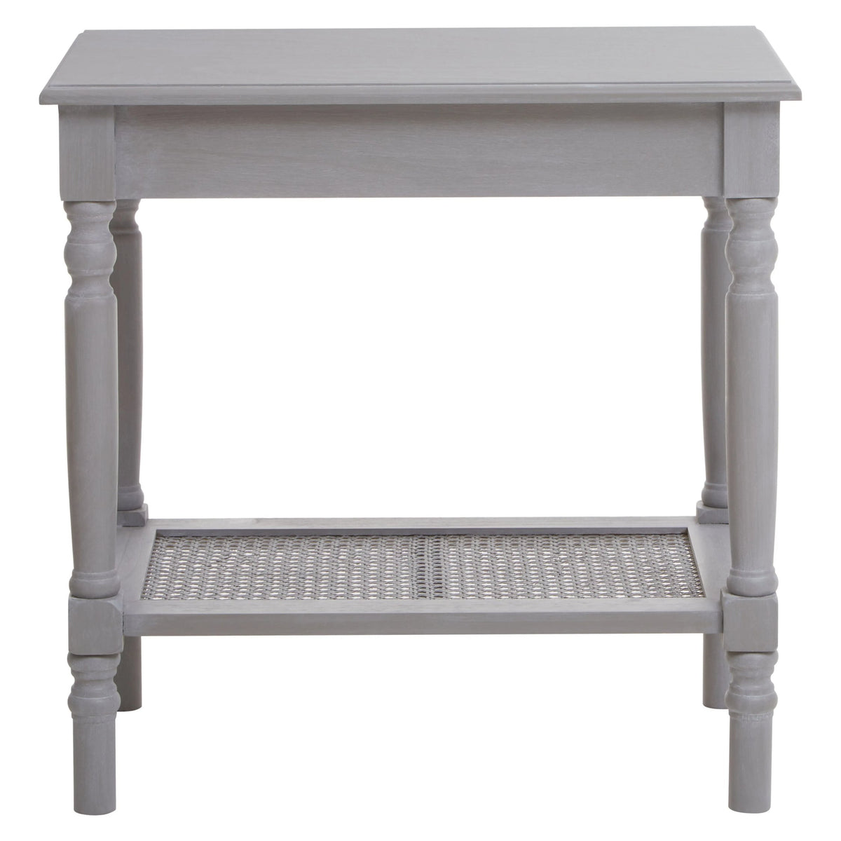 Savoy Wooden Side Table with Lower Shelf #colour_grey-wash