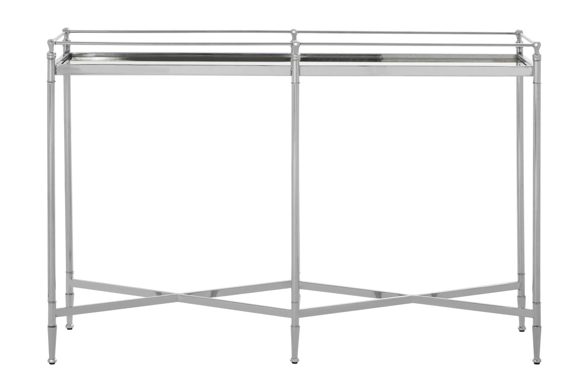 Alford Mirror Top Console Table with Silver Frame