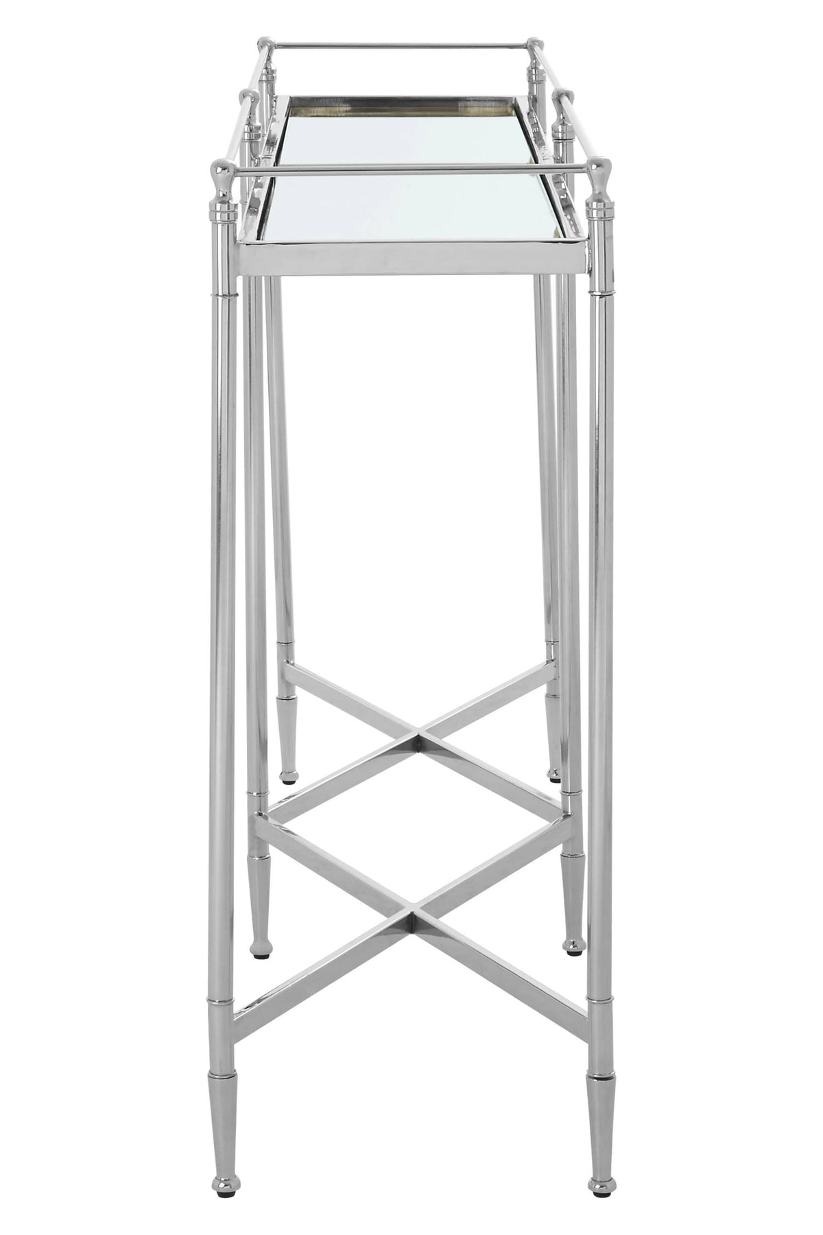 Alford Mirror Top Console Table with Silver Frame