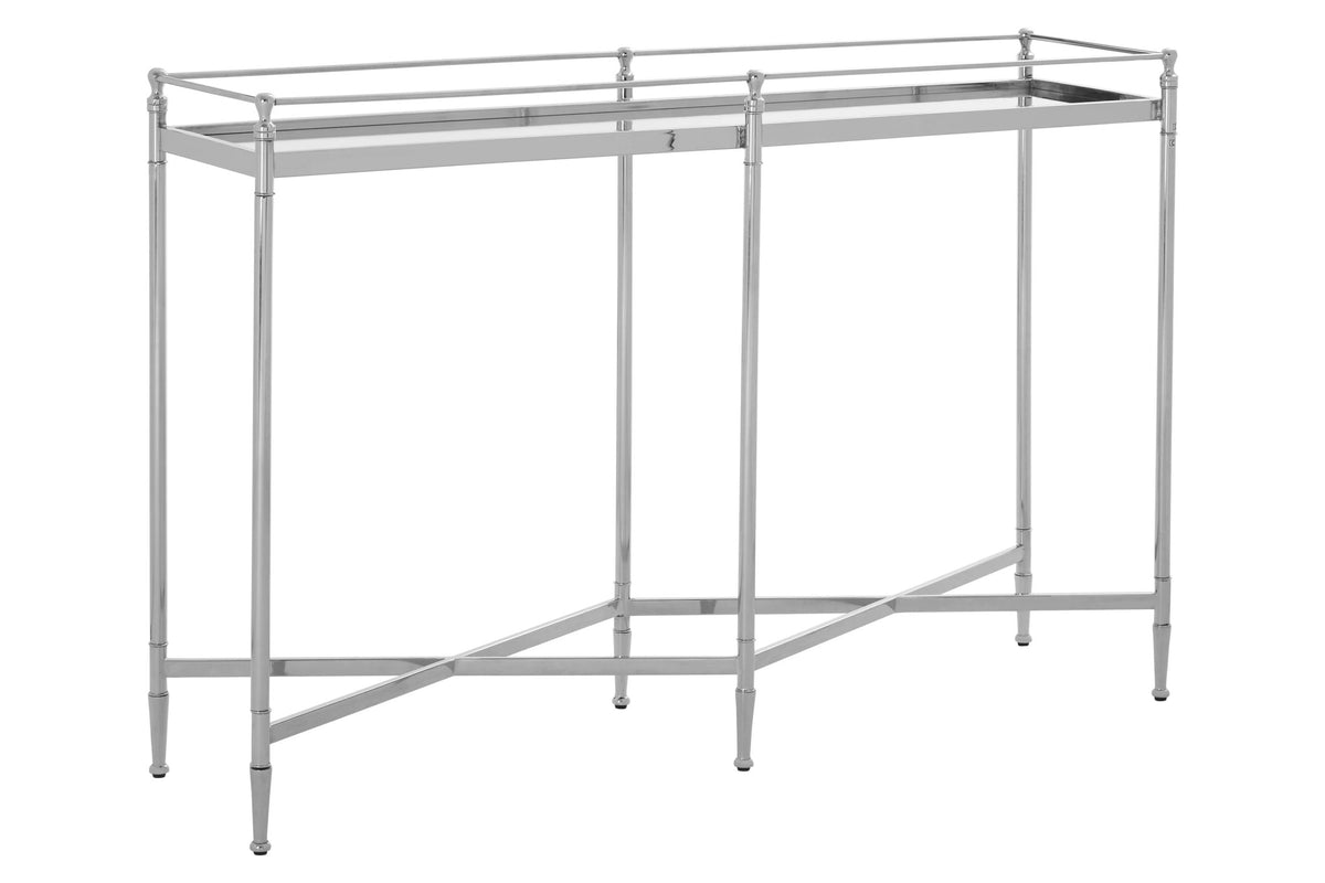 Alford Mirror Top Console Table with Silver Frame
