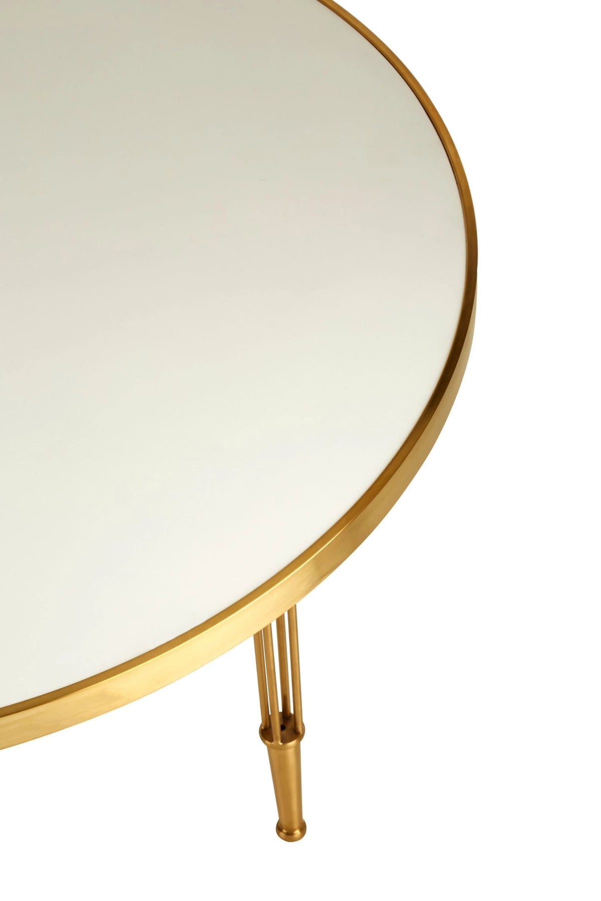 Milan White Round Dining Table with Gold Legs