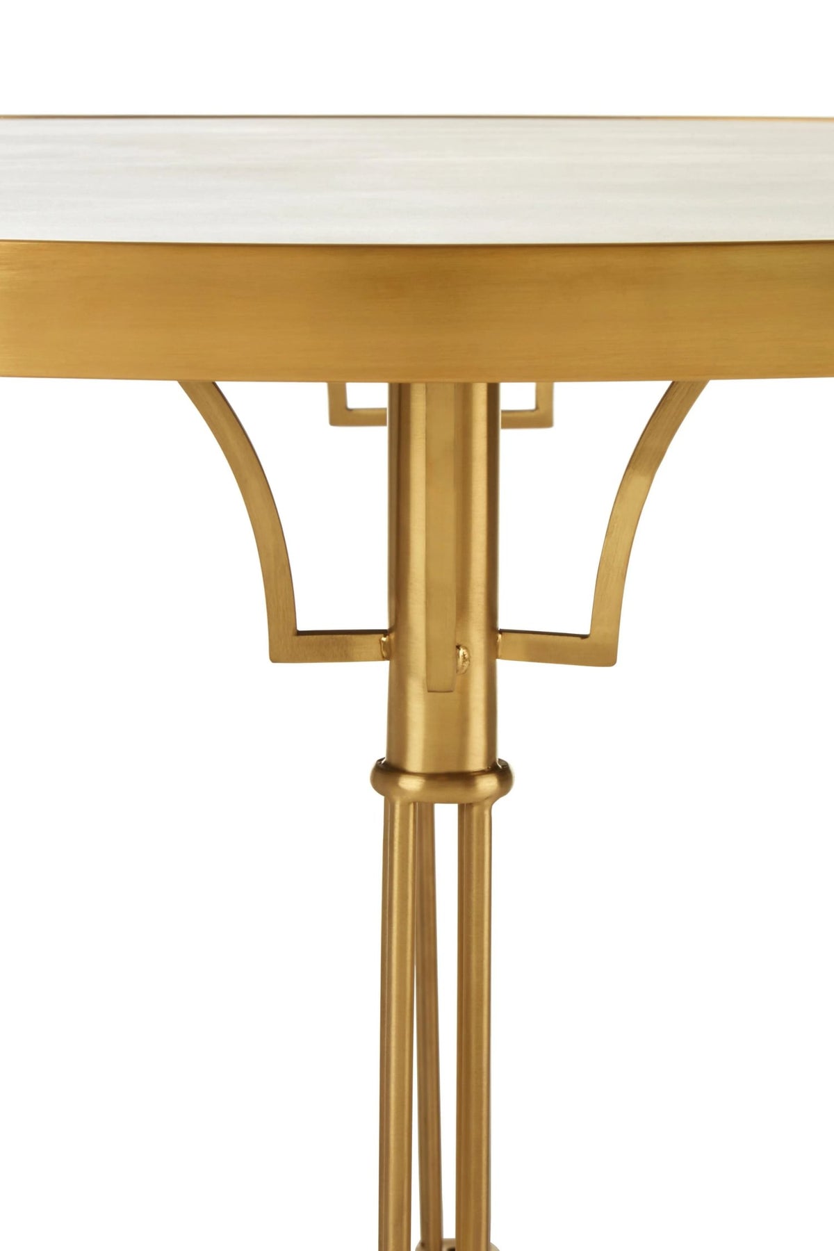 Milan White Round Dining Table with Gold Legs