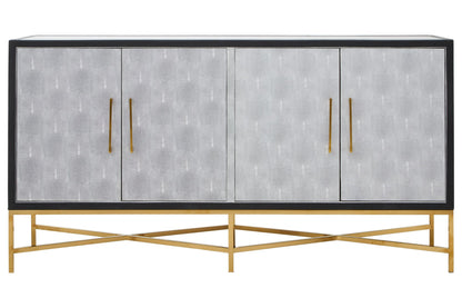 Capri Grey Shagreen Effect 4 Door Sideboard