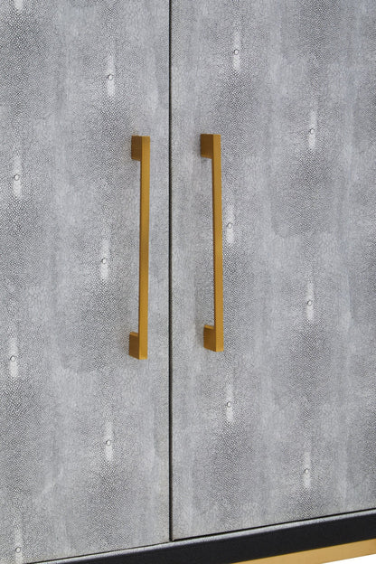 Capri Grey Shagreen Effect 4 Door Sideboard