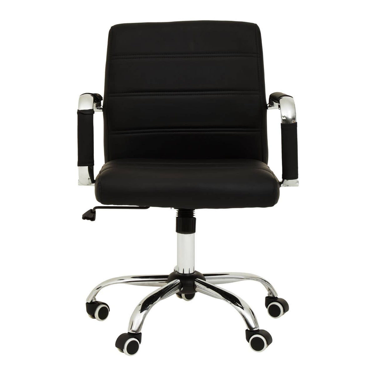 Florence Black Leather Effect and Chrome Home Office Chair