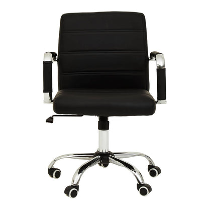 Florence Black Leather Effect and Chrome Home Office Chair