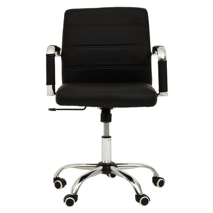 Florence Black Leather Effect and Chrome Home Office Chair