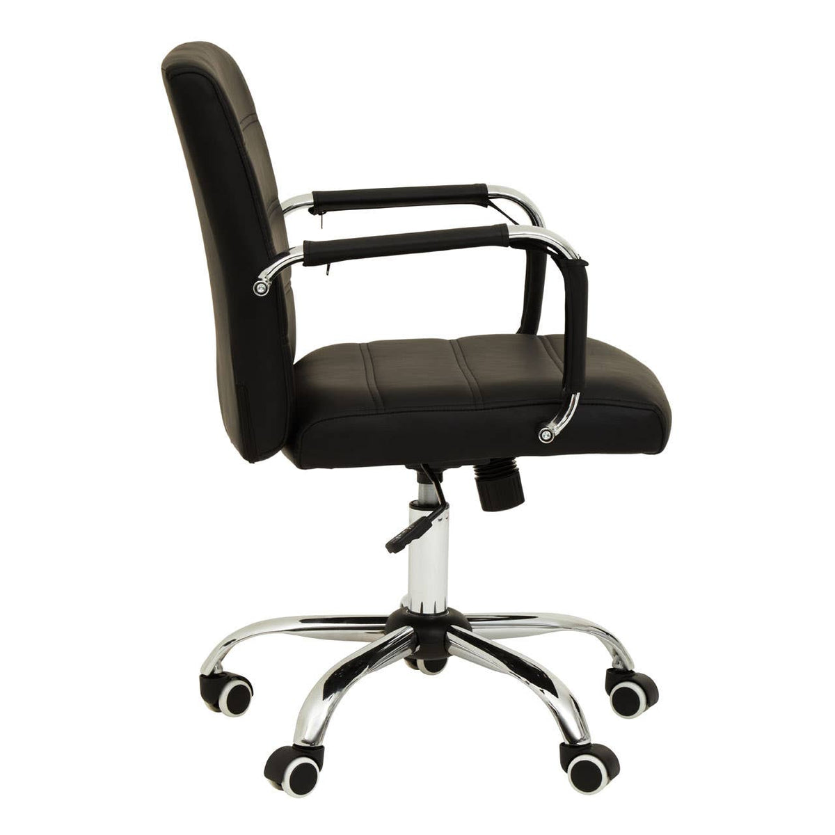 Florence Black Leather Effect and Chrome Home Office Chair