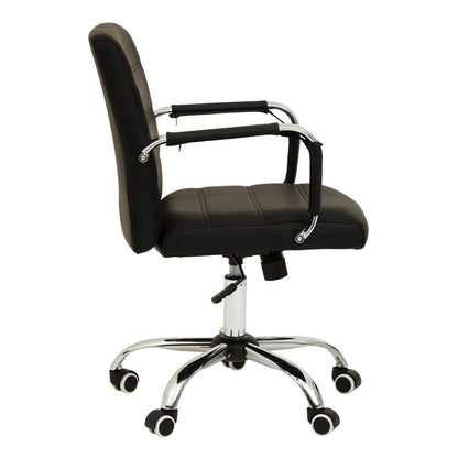 Florence Black Leather Effect and Chrome Home Office Chair