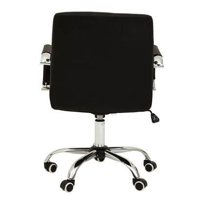 Florence Black Leather Effect and Chrome Home Office Chair