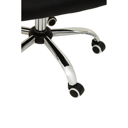Florence Black Leather Effect and Chrome Home Office Chair