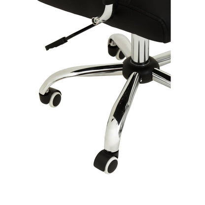 Florence Black Leather Effect and Chrome Home Office Chair