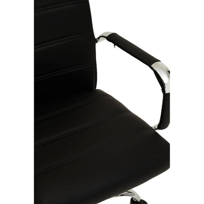 Florence Black Leather Effect and Chrome Home Office Chair