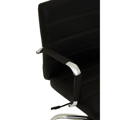 Florence Black Leather Effect and Chrome Home Office Chair
