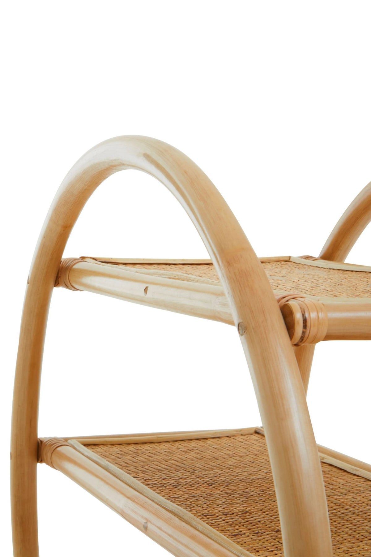 Uppingham Three Tier Natural Rattan Round Shelf Unit
