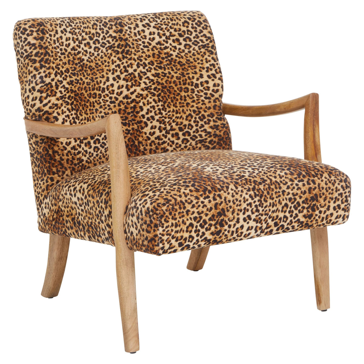 Granada Leopard Print and Mango Wood Chair
