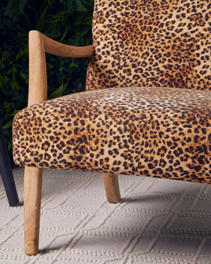 Granada Leopard Print and Mango Wood Chair