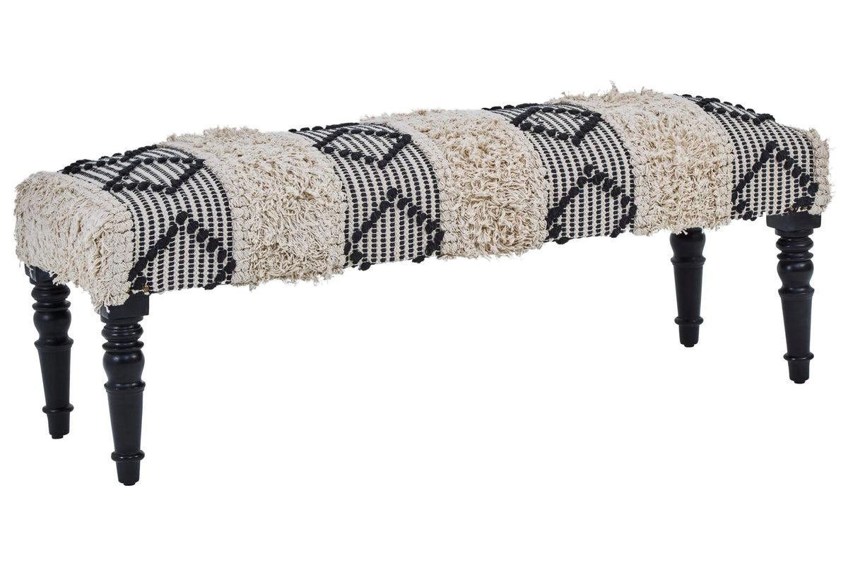 Granada Black and White Moroccan Bench