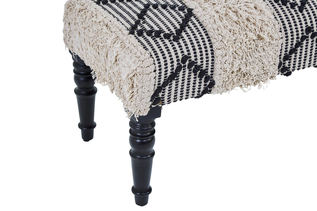 Granada Black and White Moroccan Bench