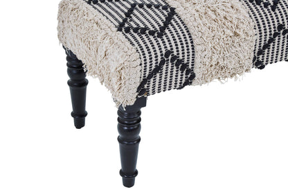Granada Black and White Moroccan Bench