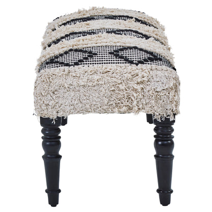 Granada Black and White Moroccan Bench
