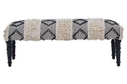 Granada Black and White Moroccan Bench