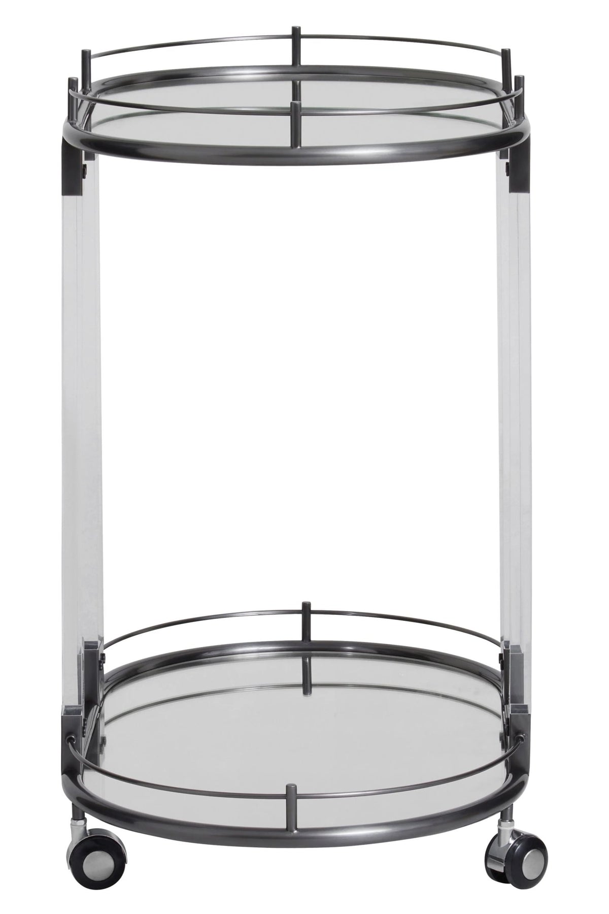 Amalfi Metal and Acrylic Frame 2 Tier Oval Drinks Trolley 