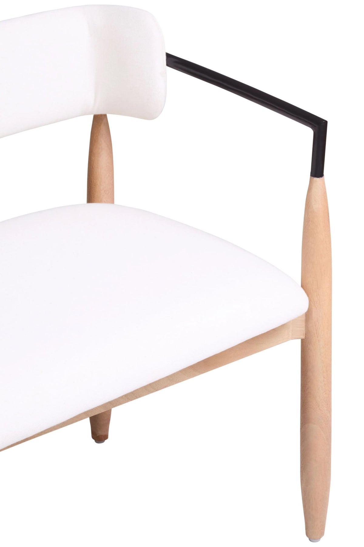Seaford Cream Textured Fabric Dining Bench with Wood Frame