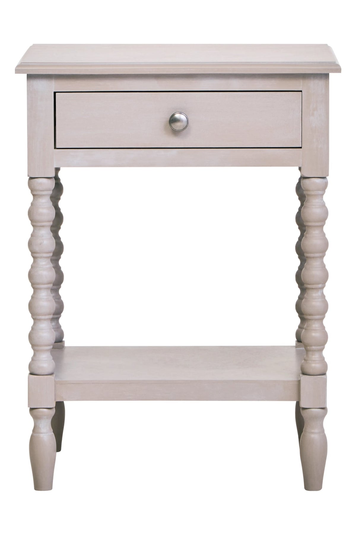 Savoy One Drawer Bobble Detail Grey Wooden Side Table