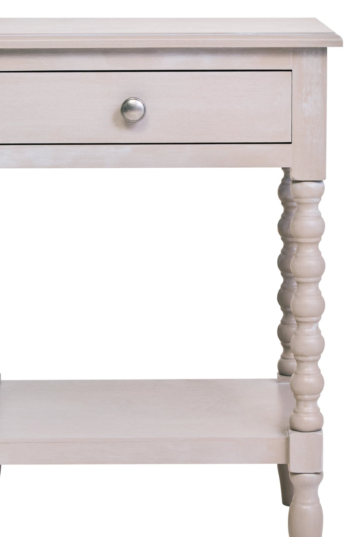 Savoy One Drawer Bobble Detail Grey Wooden Side Table