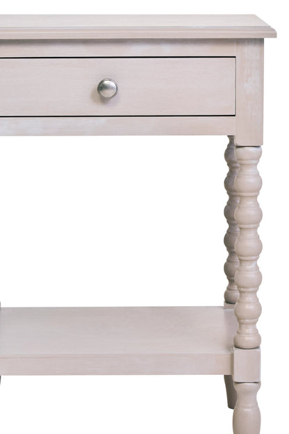 Savoy One Drawer Bobble Detail Grey Wooden Side Table