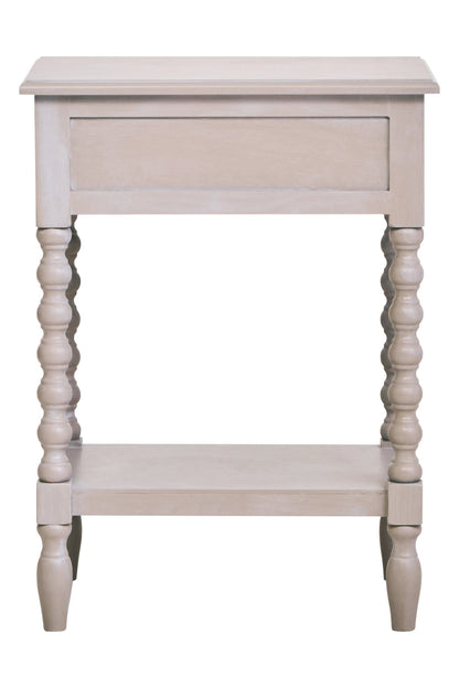 Savoy One Drawer Bobble Detail Grey Wooden Side Table